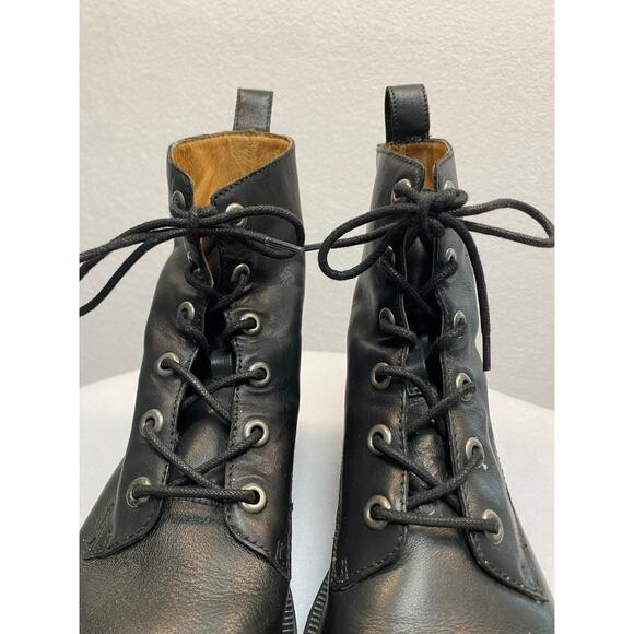 Madewell The Rayna Lace-Up Combat Boot in Black Leather Size 8 - Picture 6 of 9